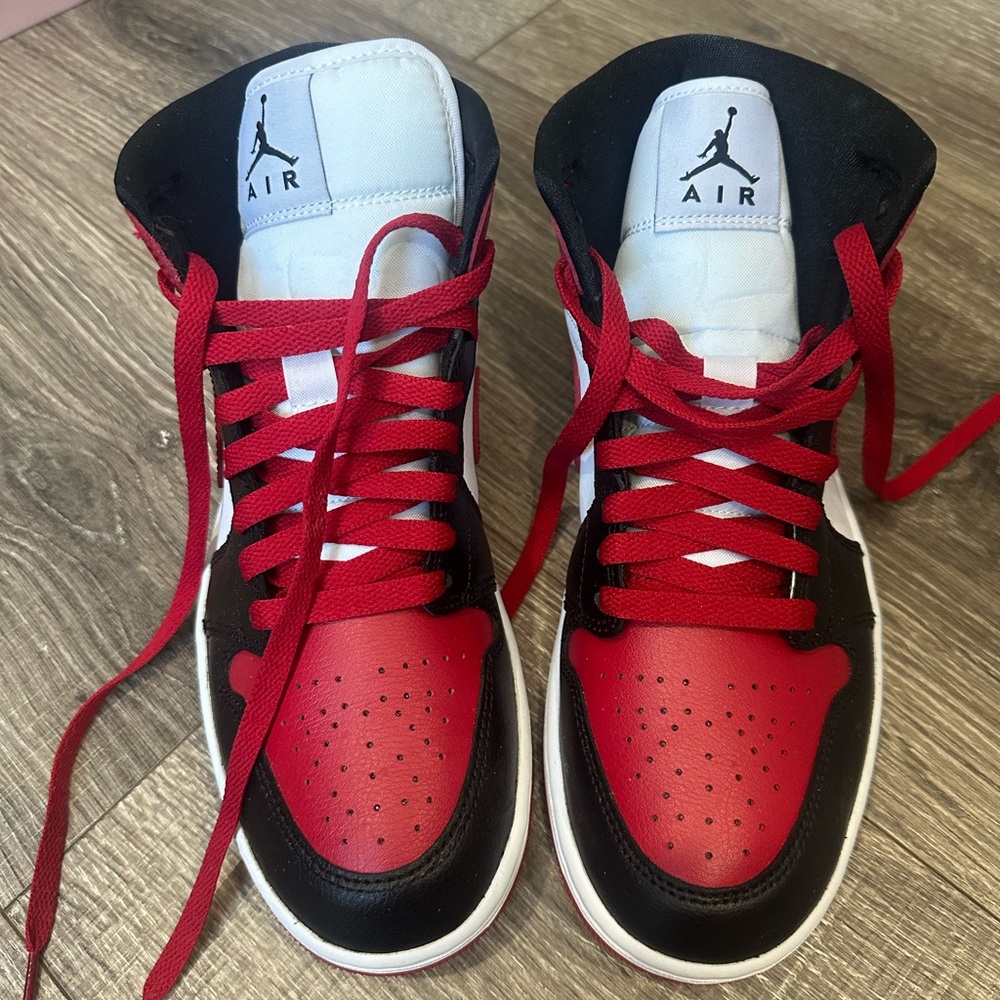 Women’s Air Jordan Mid 1 Red White Black sneakers